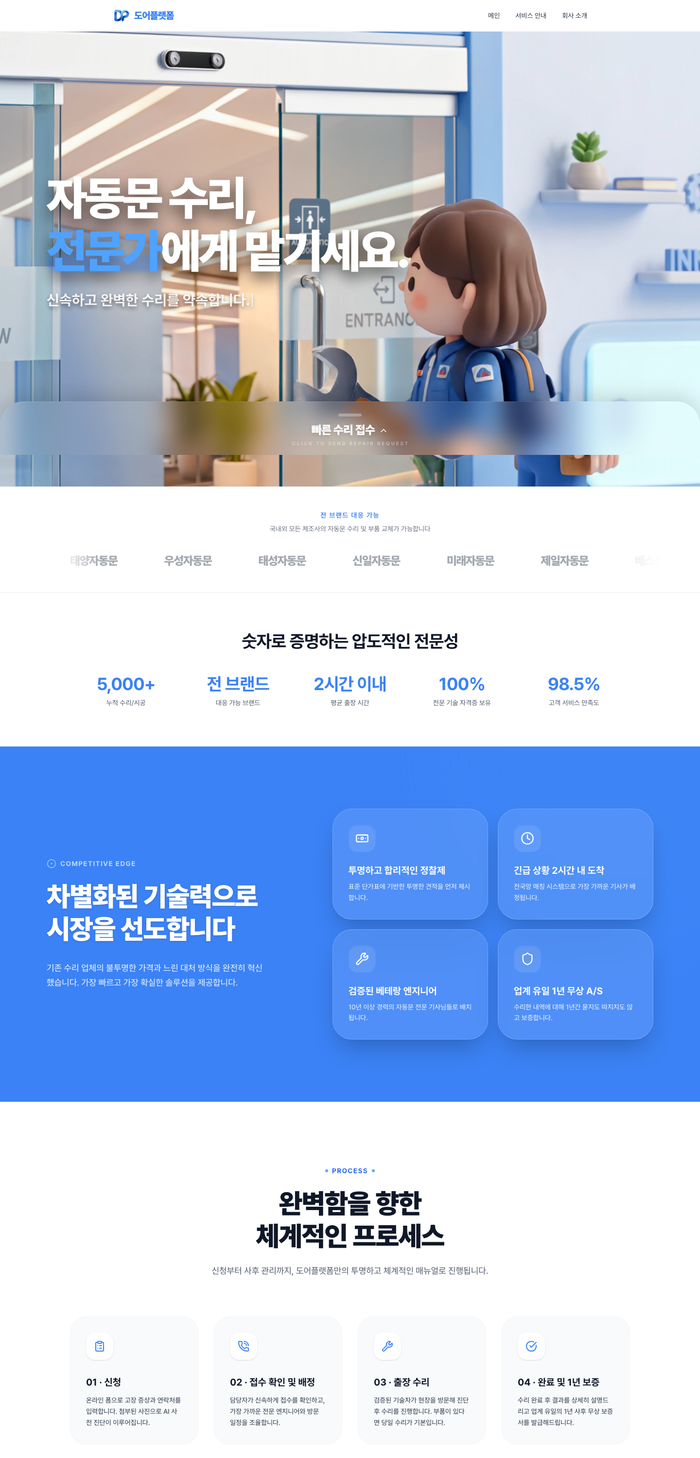 도어플랫폼 세부 작업 이미지